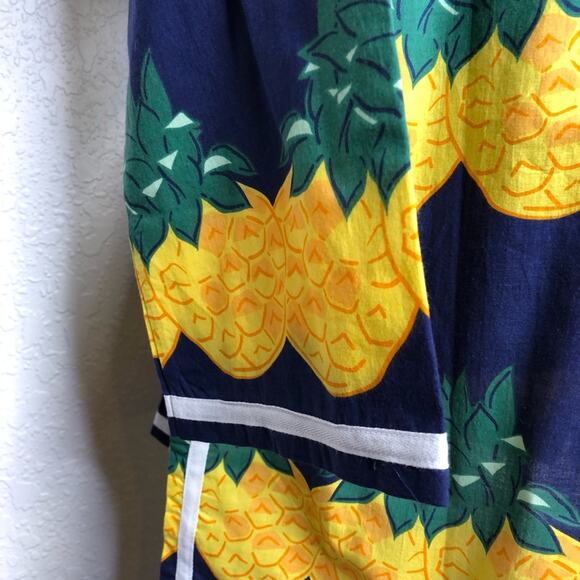 Tracy Negoshian Abby Pineapple Stripes navy yellow tunic top size Medium NWT - Picture 12 of 13